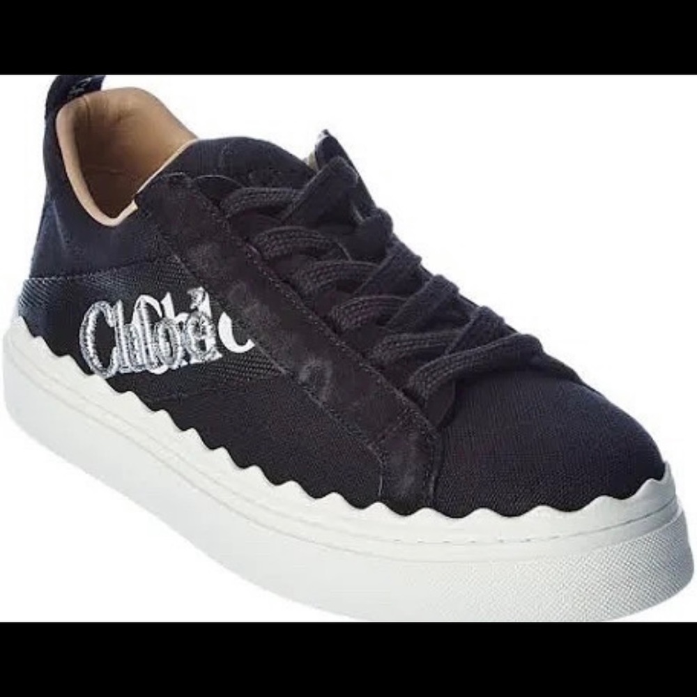 Chloé Lauren Canvas and Suede Sneaker